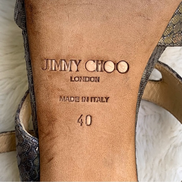 Jimmy Choo Women's Virtue Shimmer Snake Print Heels Size 40 - Picture 15 of 16